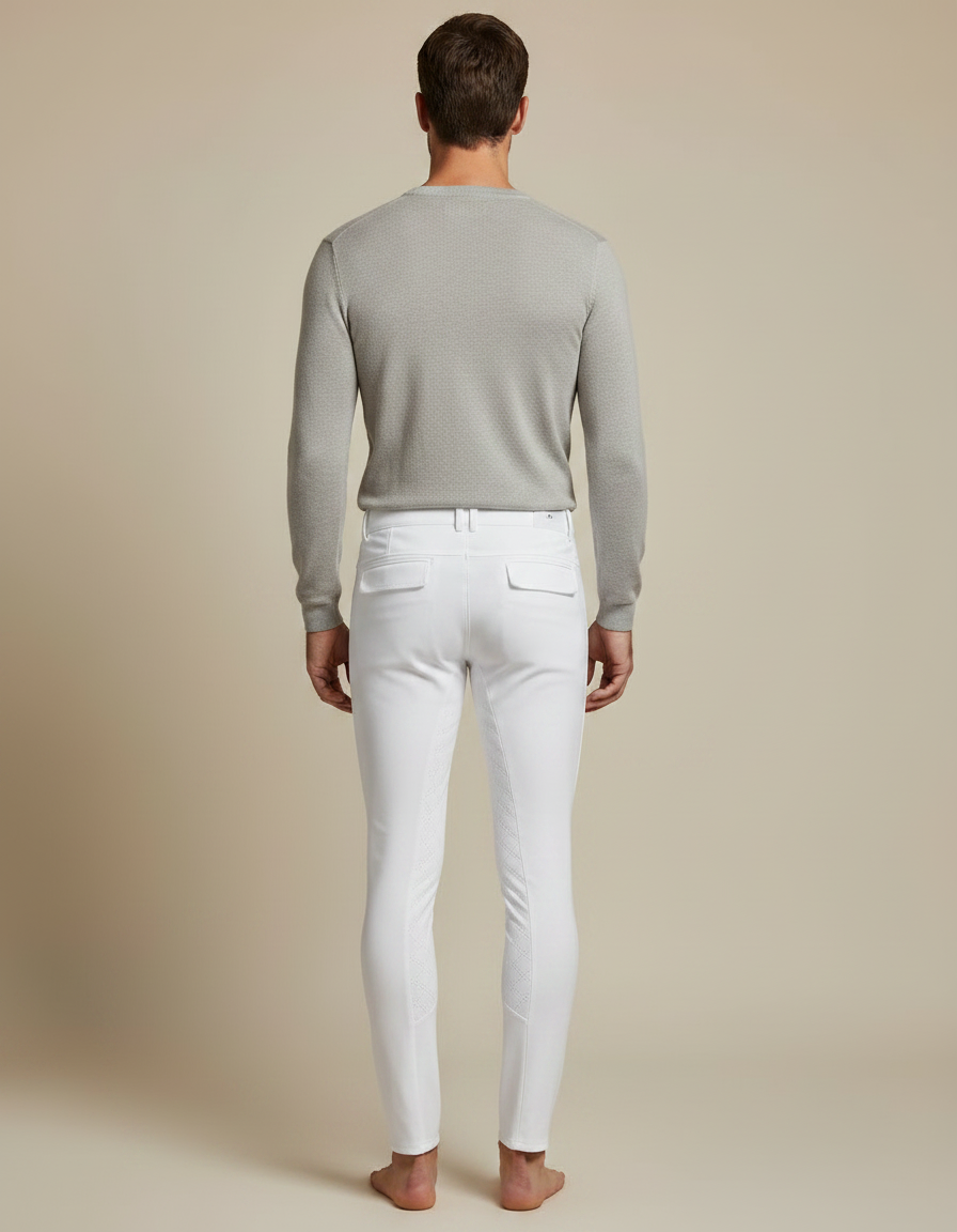 Pantalon Équitation Blanc Silicone Ajusté Homme Élastique - Polyester - vue 2