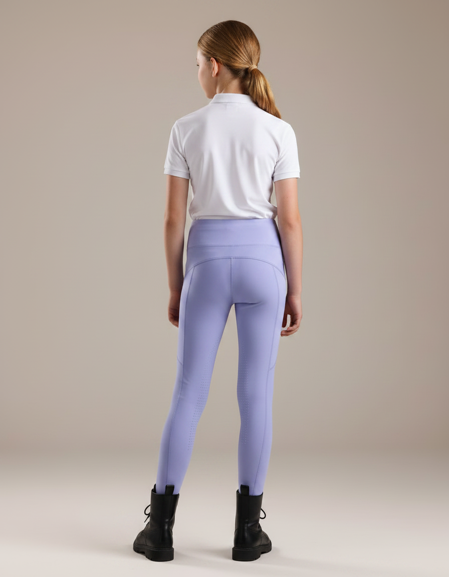 Pantalon Équitation Lilas Enfant Silicone Confortable - Violet Polyester - vue 2