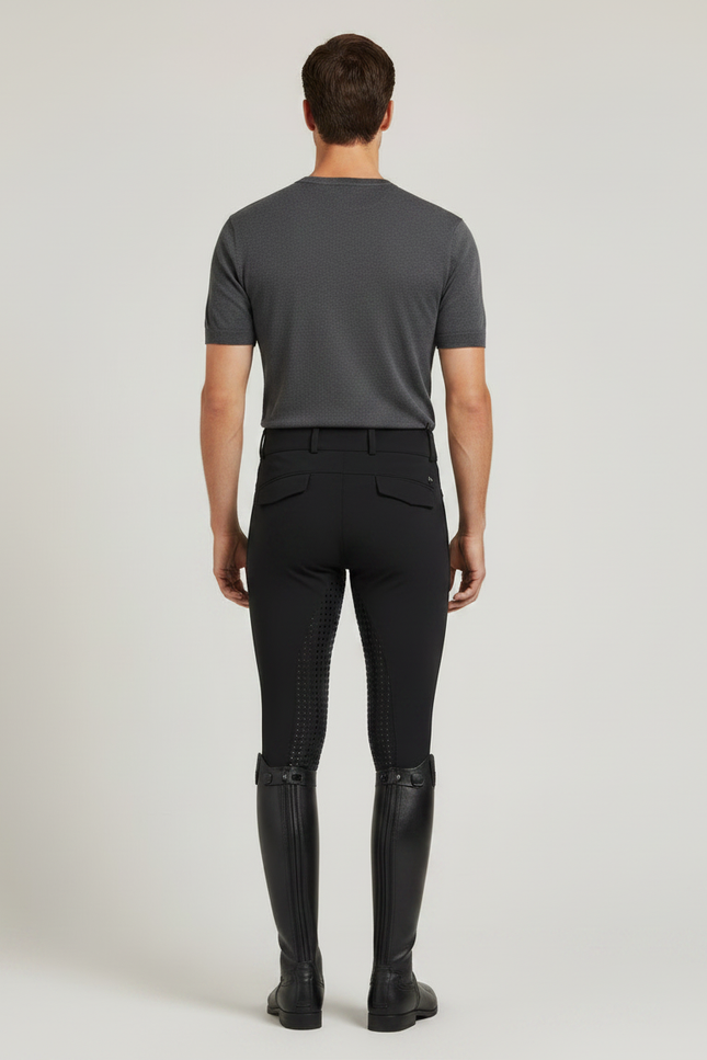 Pantalon Équitation Noir Silicone Homme Ajusté Résistant - Polyester - vue 2