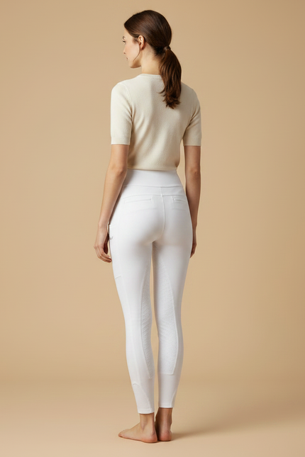 Pantalon Équitation Blanc Silicone Ajusté Femme Élégant - Polyester - vue 2