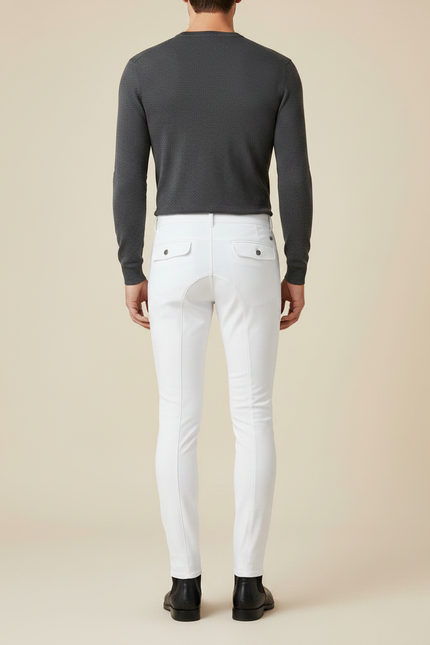Pantalon Equitation Impermeable Homme - Blanc Polyester - vue 2