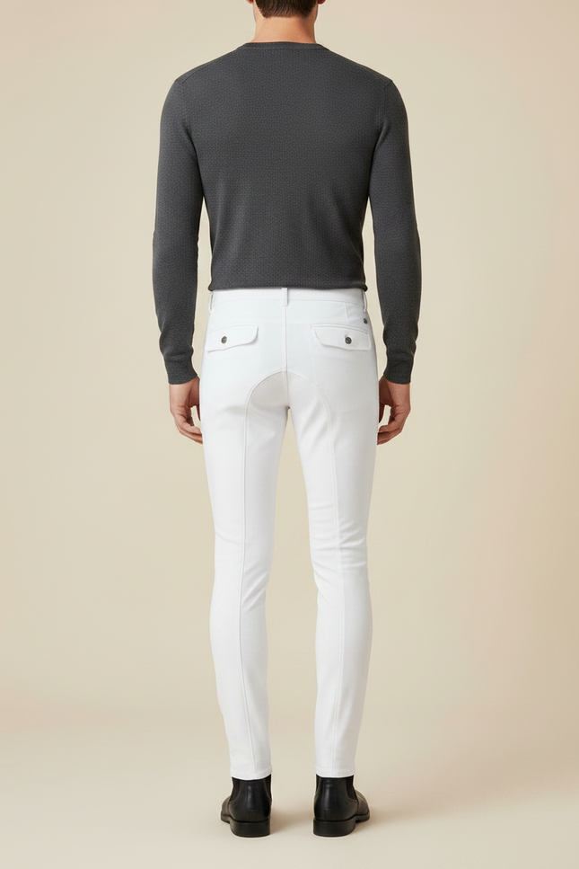 Pantalon Equitation Impermeable Homme - Blanc Polyester - vue 2