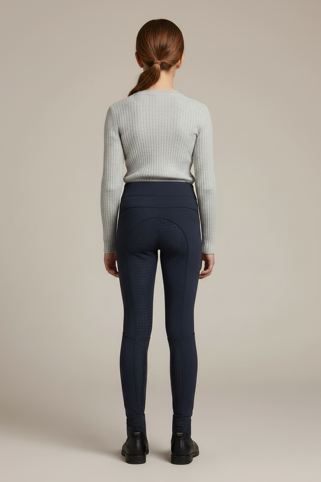 Pantalon Équitation Marine Enfant Silicone Ajusté Hiver - Polyester - vue 2