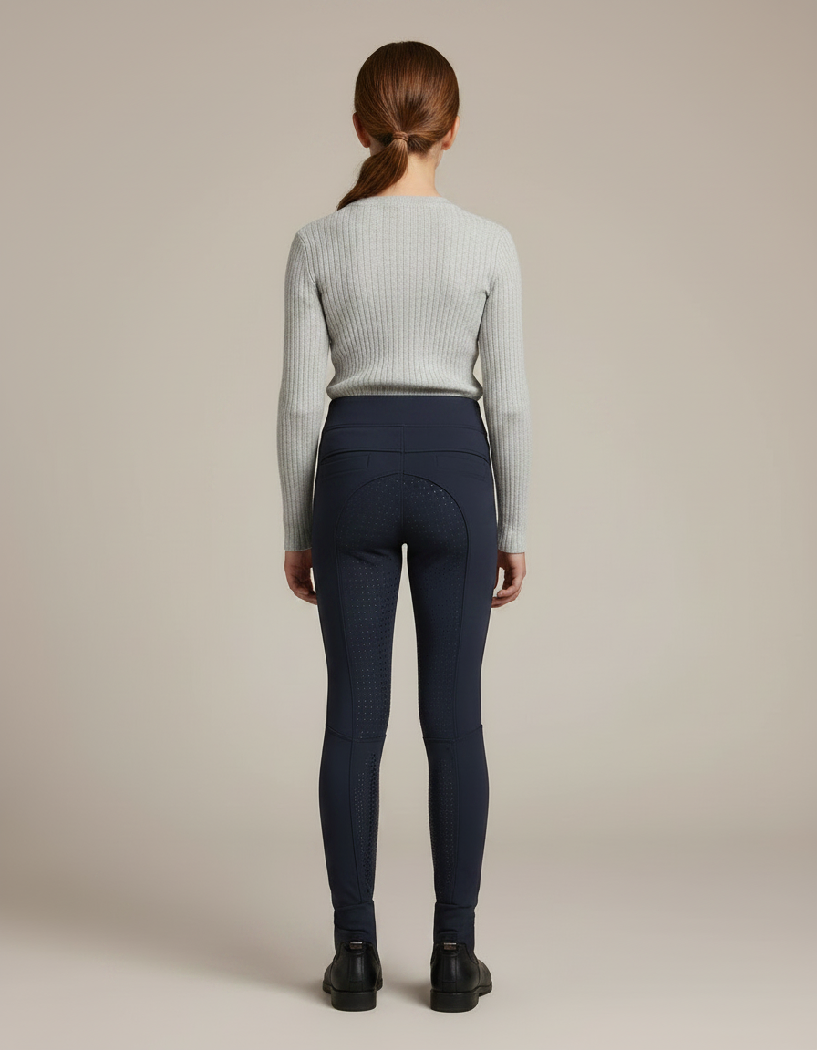 Pantalon Équitation Marine Enfant Silicone Ajusté Hiver - Polyester - vue 2