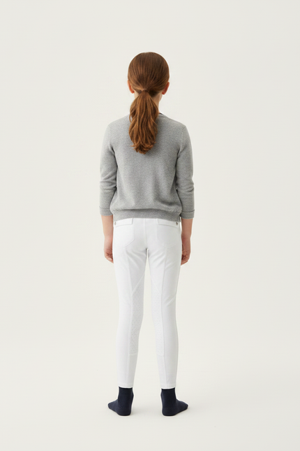 Pantalon Équitation Blanc Fille Adhérent Silicone Classique - Polyester - vue 2