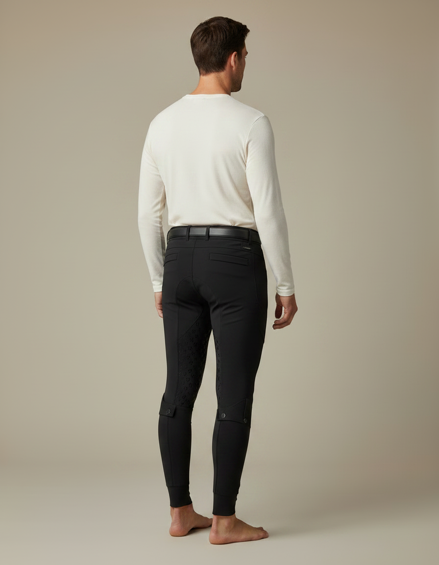 Pantalon Équitation Homme Noir Slim - Polyester - vue 2