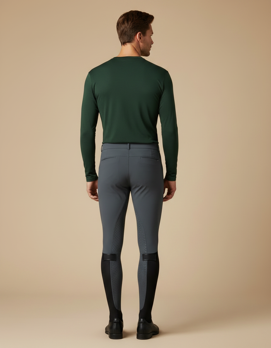 Pantalons Equitation Homme - Gris Polyester - vue 2