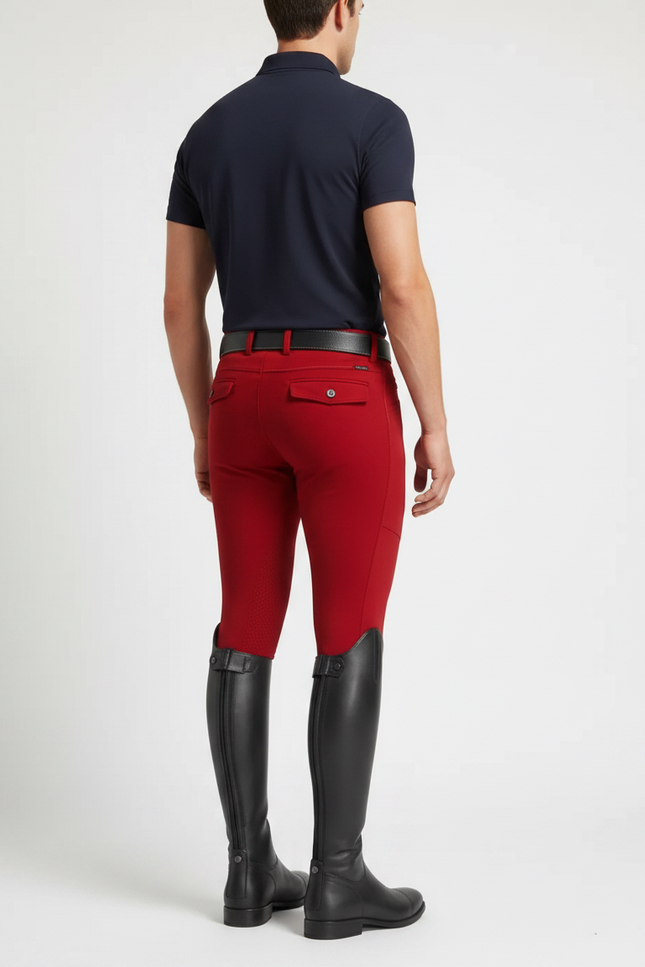 Pantalon Équitation Rouge Homme Slim Élastique Poche Téléphone - Polyester - vue 2