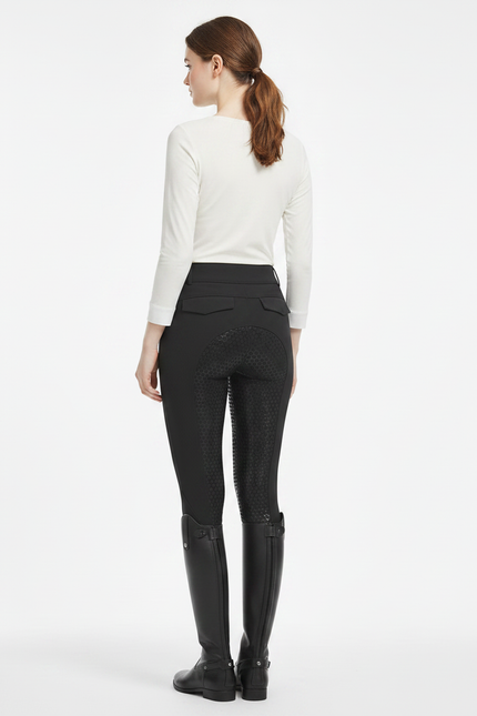 Pantalon Equitation Fille - Noir Polyester - vue 2