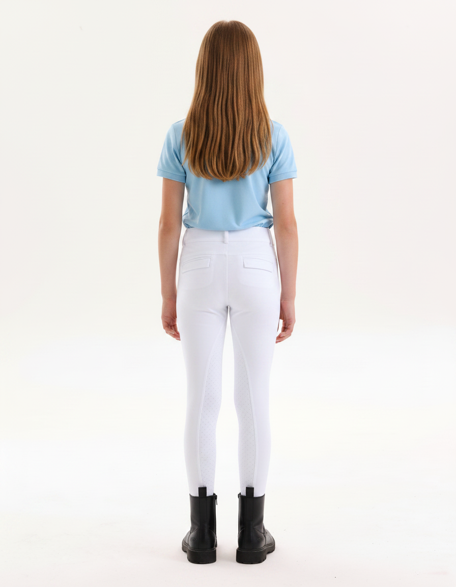 Pantalon Equitation Ete Fille - Blanc Polyester - vue 2