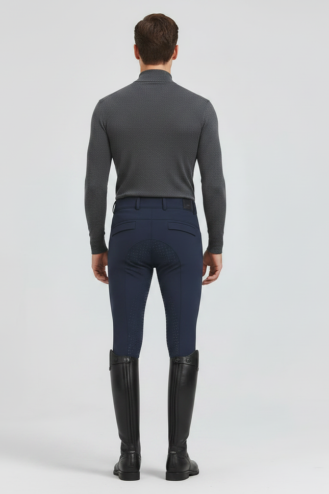 Pantalon Équitation Marine Homme Silicone Ajusté Respirant - Polyester - vue 2