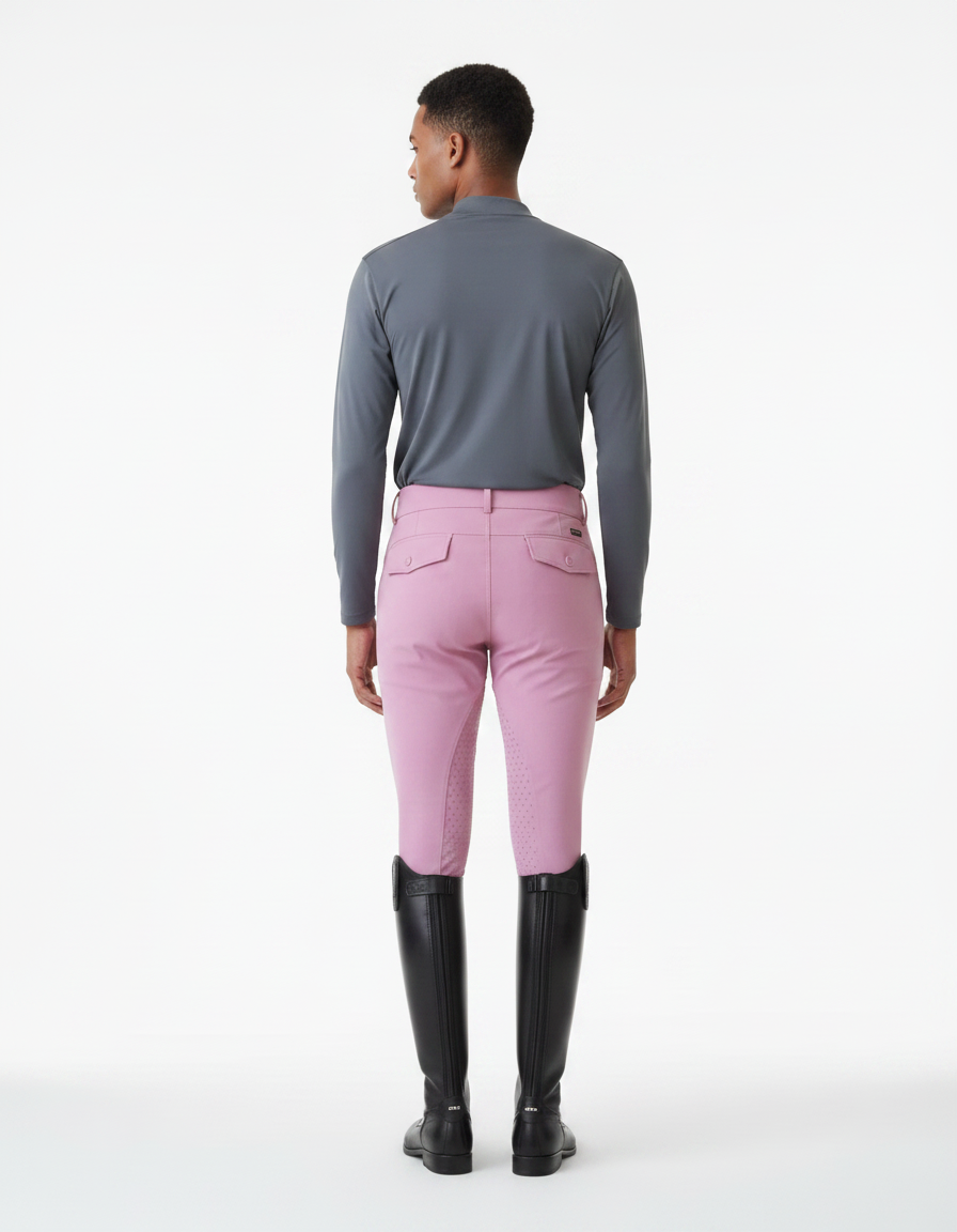Pantalon Équitation Rose Silicone Ajusté Homme Stretch - Polyester - vue 2