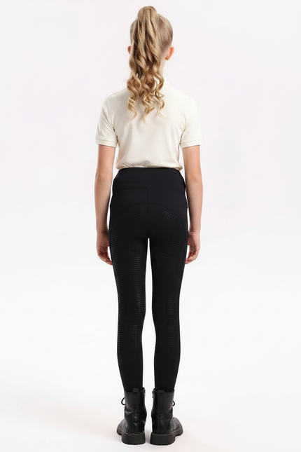 Pantalon Equitation Junior - Noir Polyester - vue 2