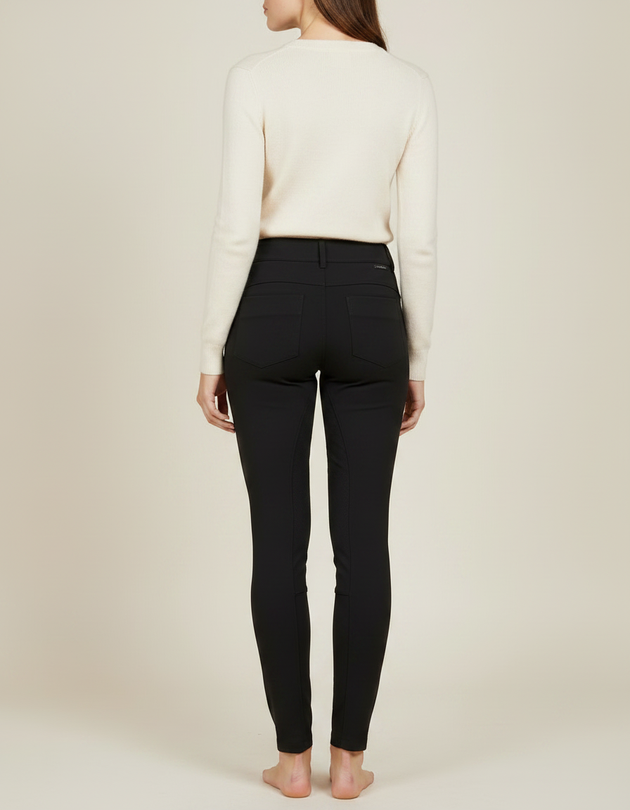 Pantalon Équitation Noir Femme Slim Adhérent Confortable - Polyester - vue 2