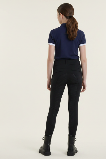 Pantalon Équitation Noir Enfant Silicone Maille Confortable - vue 2