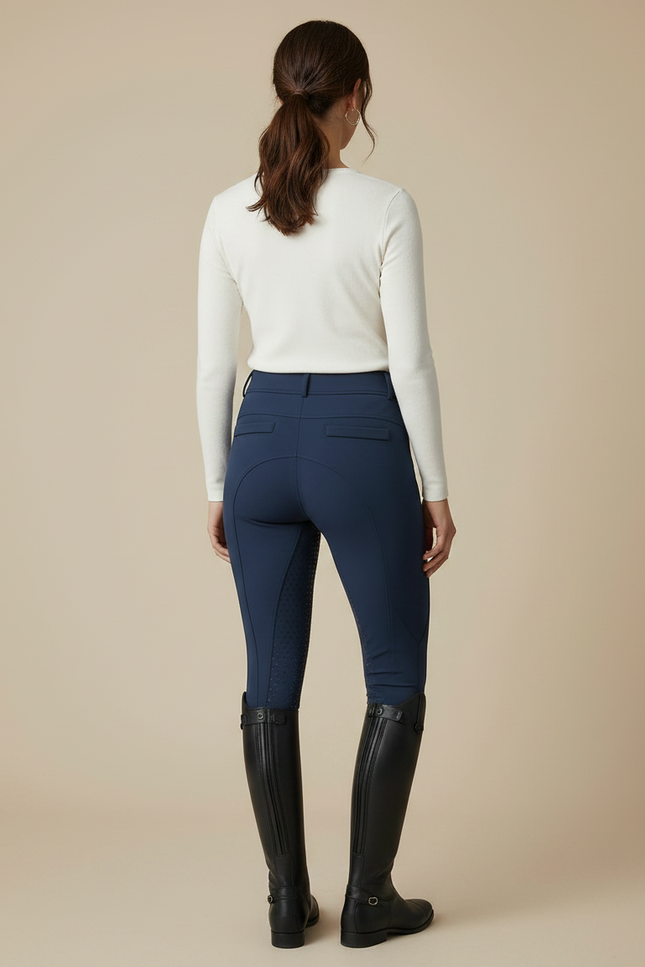 Pantalon Équitation Marine Femme Silicone Ajusté Élégant - Polyester - vue 2