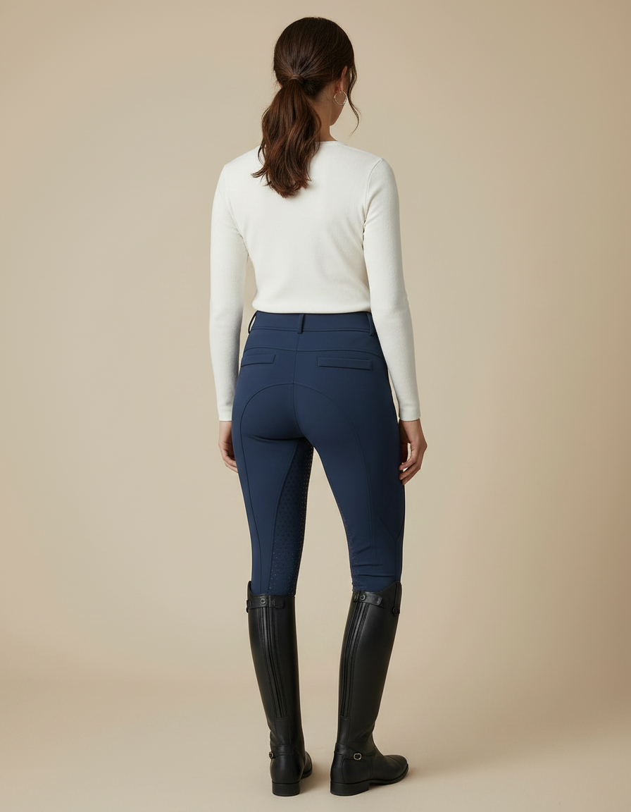 Pantalon Équitation Marine Femme Silicone Ajusté Élégant - Polyester - vue 2
