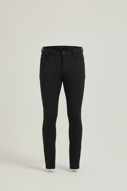 Pantalon Equitation Fond Silicone - Noir Polyester - vue 3