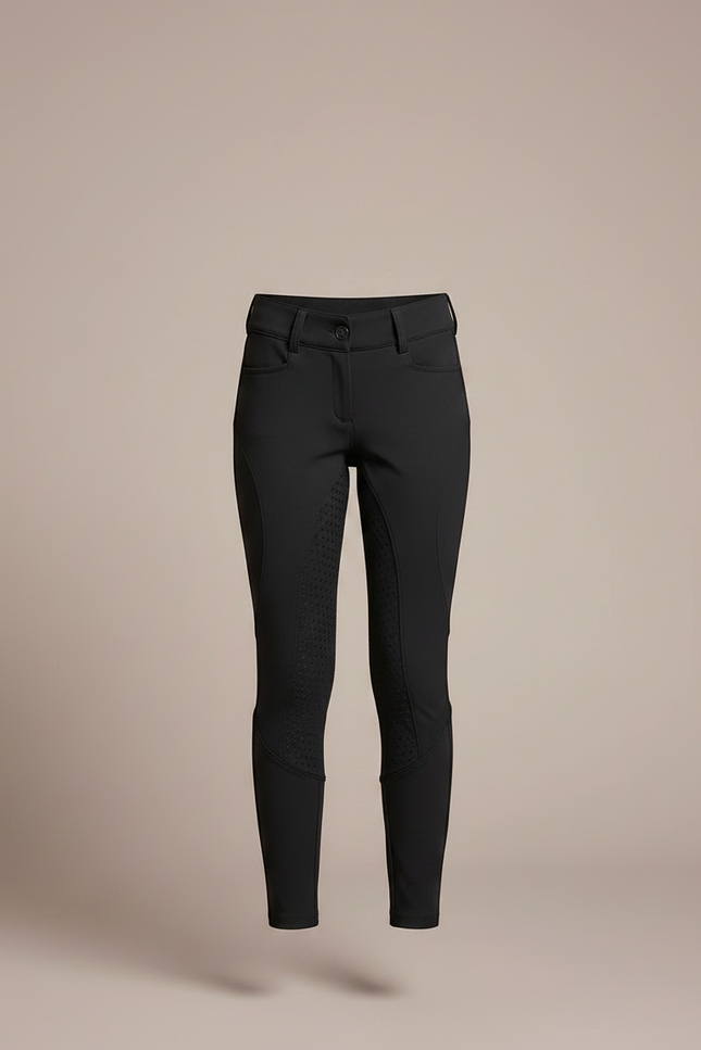 Pantalon Équitation Noir Enfant Silicone Ajusté Élégant - Polyester - vue 3