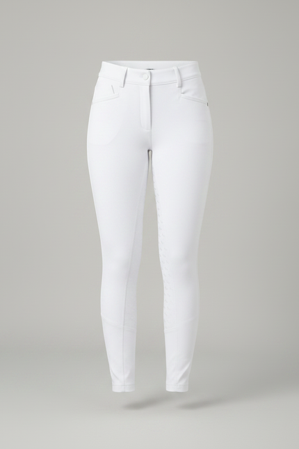 Pantalon Équitation Blanc Femme Silicone Élégant Ajusté - Polyester - vue 3