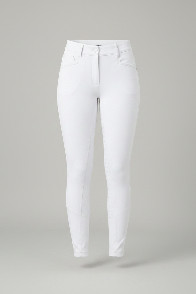 Pantalon Équitation Blanc Femme Silicone Élégant Ajusté - Polyester - vue 3
