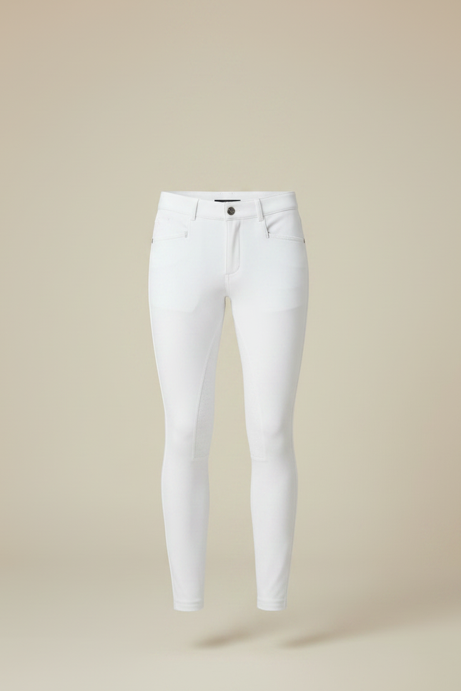 Pantalon Équitation Blanc Homme Adhérent Silicone Stretch - Polyester - vue 3