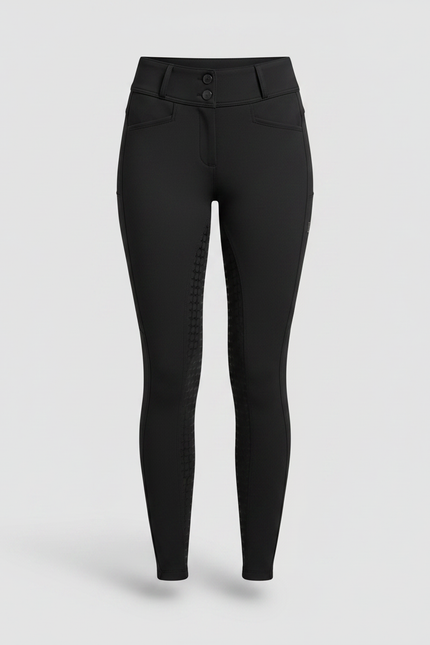 Pantalon Équitation Noir Silicone Ajusté Confortable Élégant - Polyester - vue 3