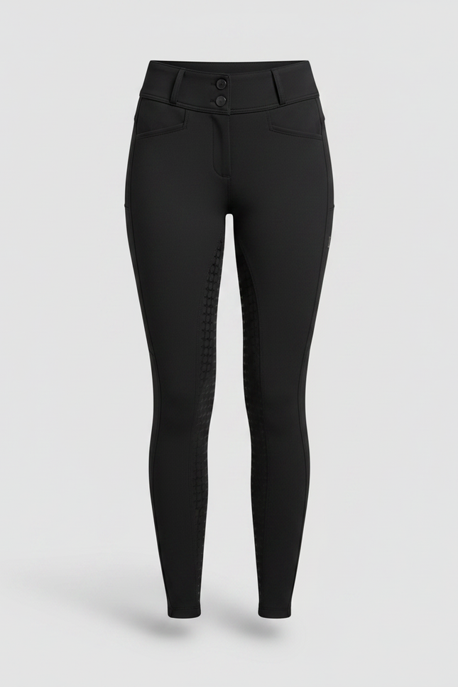 Pantalon Équitation Noir Silicone Ajusté Confortable Élégant - Polyester - vue 3