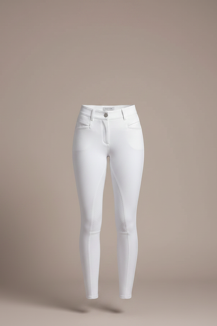 Pantalon Équitation Blanc Femme Adhérent Silicone Élégant - Polyester - vue 3