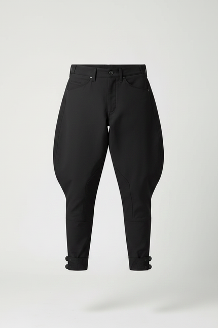Pantalon A Pince Equitation - Noir Gabardine - vue 3