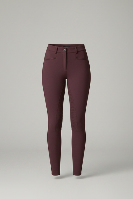 Pantalon Équitation Bordeaux Femme Ajusté Tissu Technique Grips Silicone - Polyester - vue 3