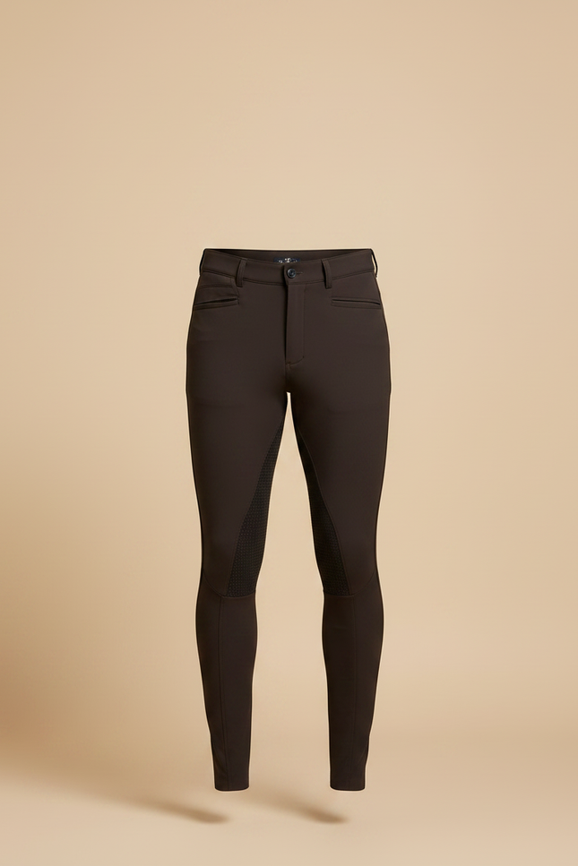 Pantalon Équitation Marron Homme Silicone Stretch Ajusté - Polyester - vue 3