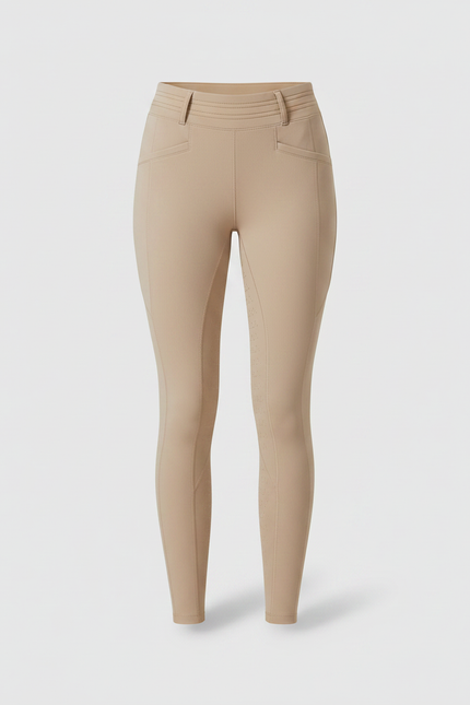 Pantalon Équitation Beige Femme Silicone Moulant Confortable - Polyester - vue 3