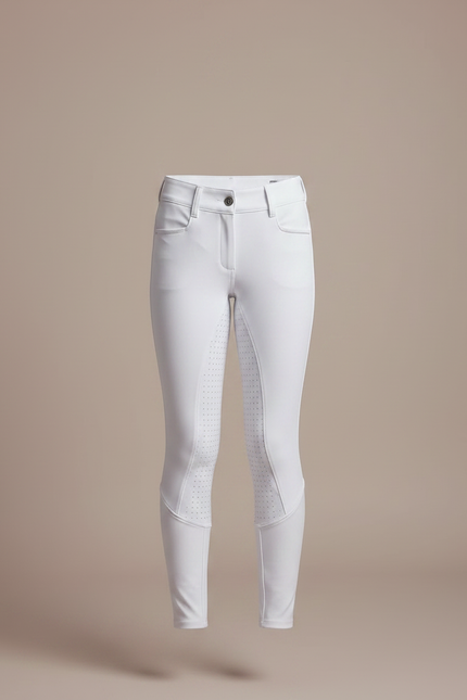Pantalon Équitation Blanc Enfant Silicone Full-Seat Élégant - Polyester - vue 3