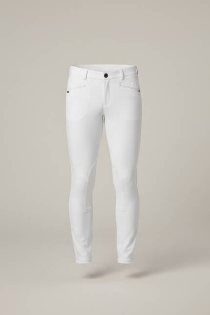 Pantalon Équitation Homme Blanc Noir Slim Stretch - Polyester - vue 3