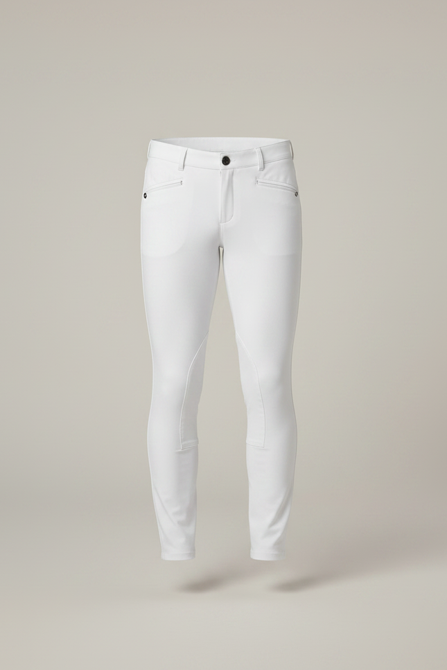 Pantalon Équitation Homme Blanc Noir Slim Stretch - Polyester - vue 3