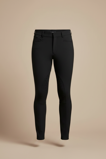 Pantalon Équitation Noir Homme Silicone Stretch Ajusté - Polyester - vue 3