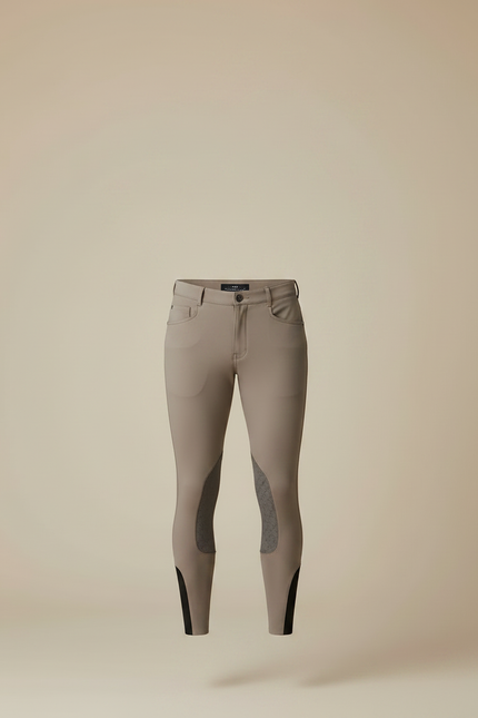 Pantalon Équitation Beige Homme Adhérent Silicone Confortable - Polyester - vue 3