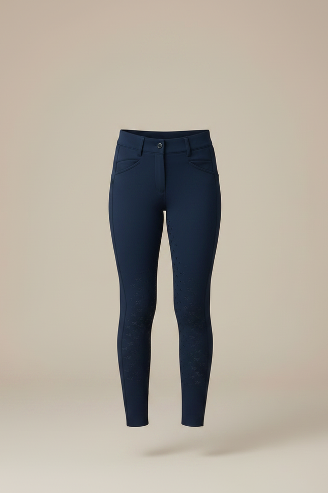 Pantalon Équitation Marine Enfant Ajusté Silicone Élégant - Polyester - vue 3