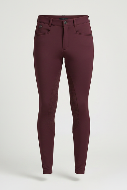 Pantalon Equitation Fond Peau - Bordeaux Polyester - vue 3