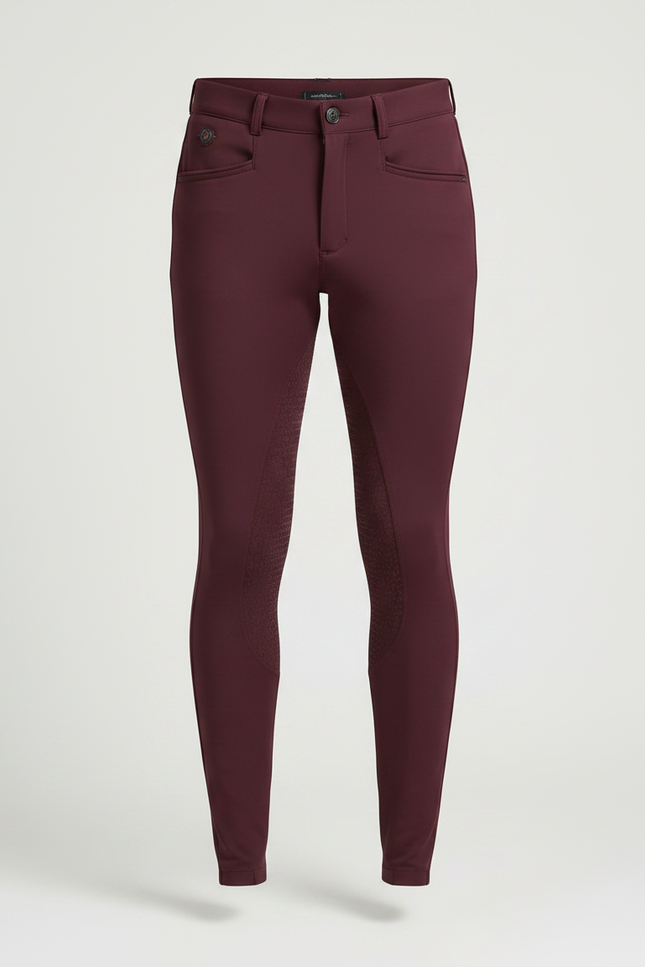 Pantalon Equitation Fond Peau - Bordeaux Polyester - vue 3