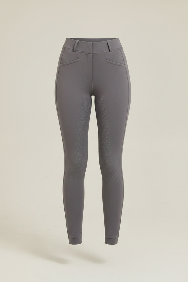Pantalon Équitation Gris Femme Silicone Ajusté Respirant - Polyester - vue 3