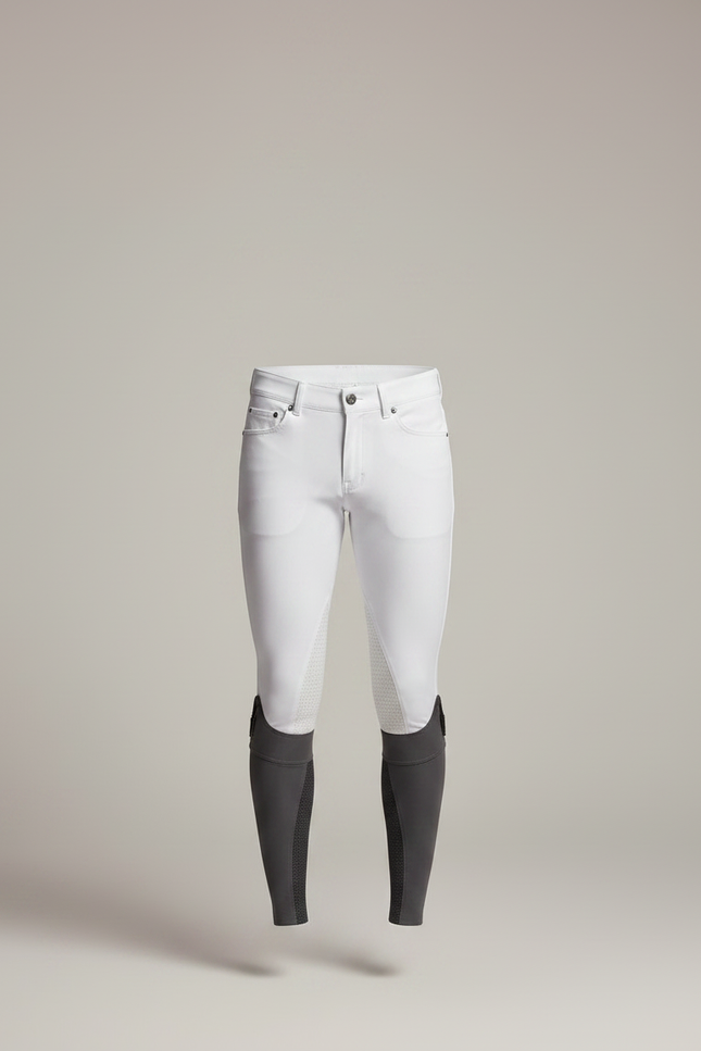 Pantalon Équitation Blanc Silicone Adhérent Confortable Homme - Polyester - vue 3