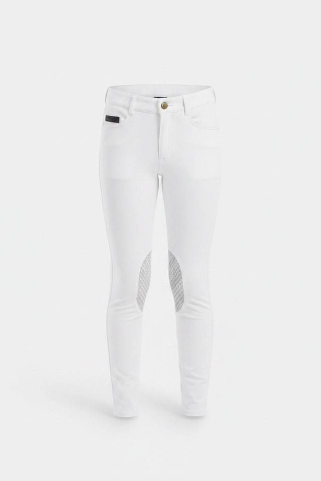 Pantalon Équitation Blanc Silicone Enfant Ajusté Léger - Polyester - vue 3