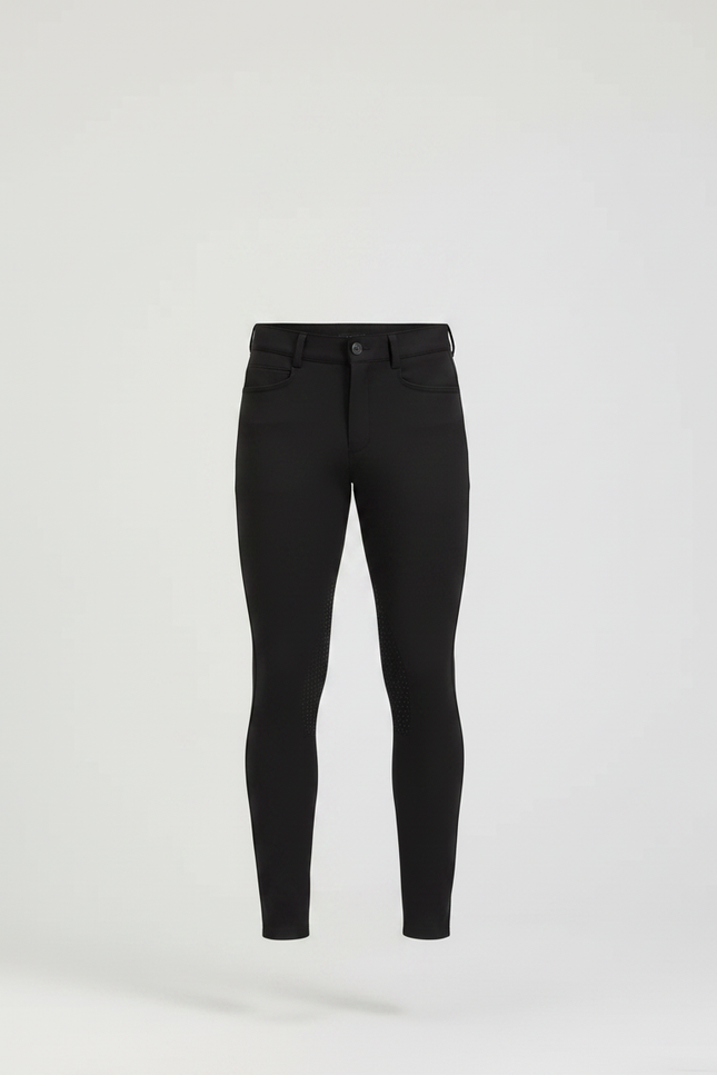 Pantalon Équitation Noir Homme Silicone Ajusté Stretch - Polyester - vue 3