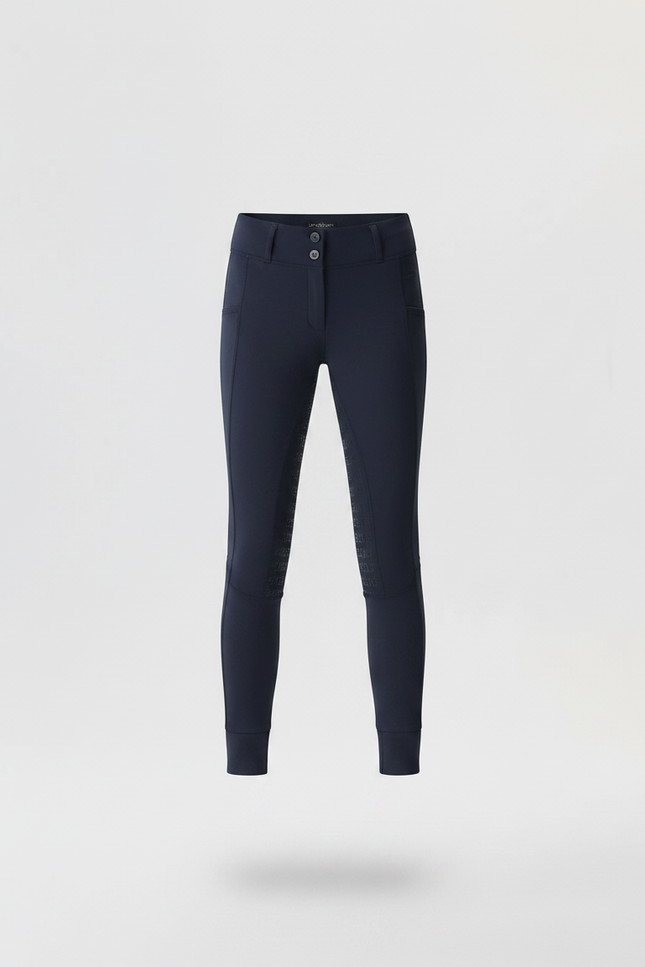 Pantalon Équitation Marine Enfant Adhérent Silicone Ajusté - Polyester - vue 3