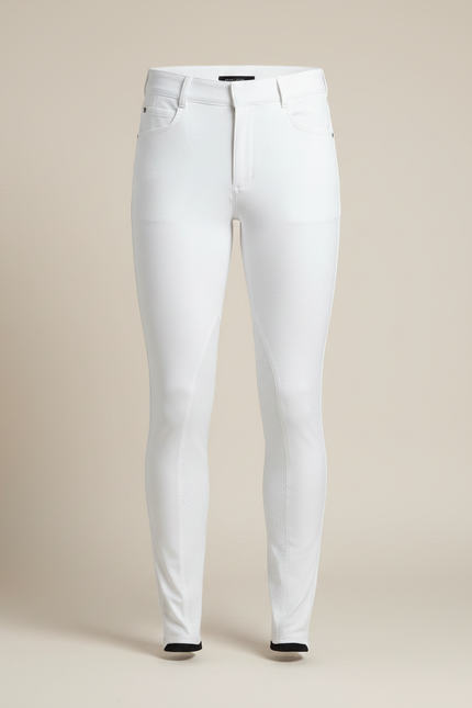 Pantalon Équitation Blanc Homme Silicone Ajusté Respirant - Polyester - vue 3