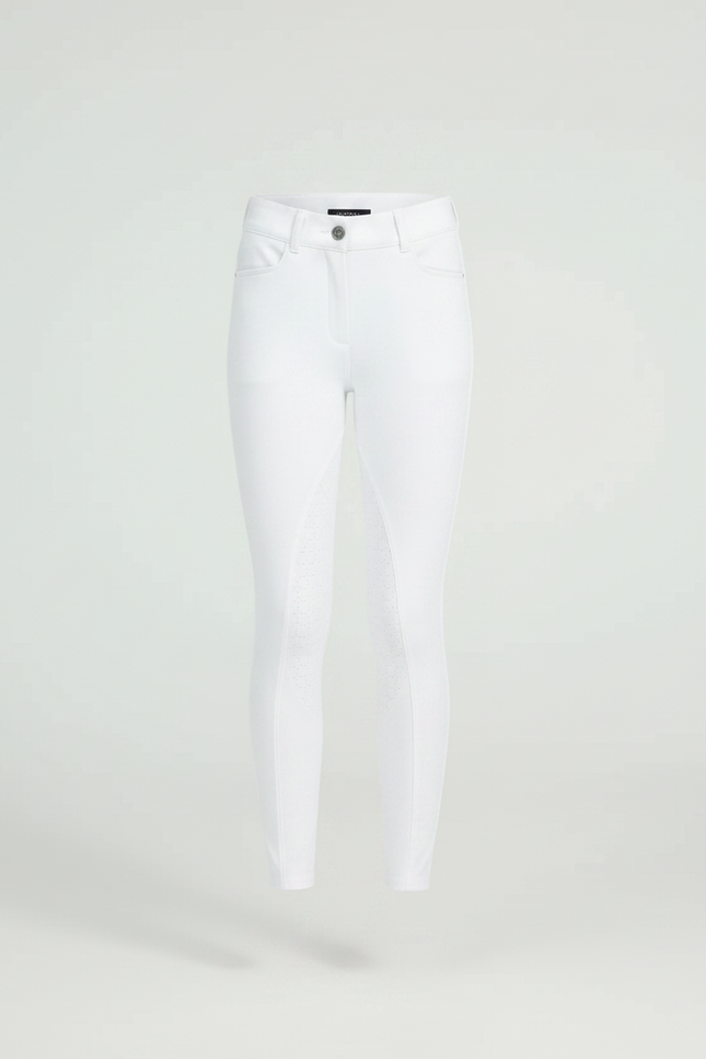 Pantalon Équitation Blanc Silicone Enfant Stretch Ajusté - Polyester - vue 3