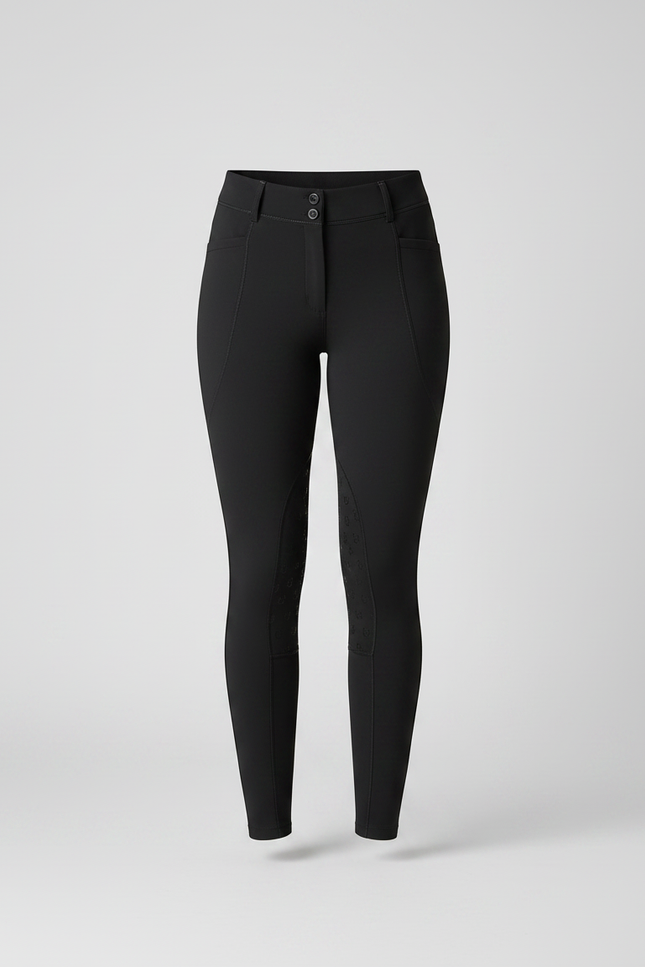 Pantalon Équitation Noir Femme Slim Confortable Élastique - Polyester - vue 3
