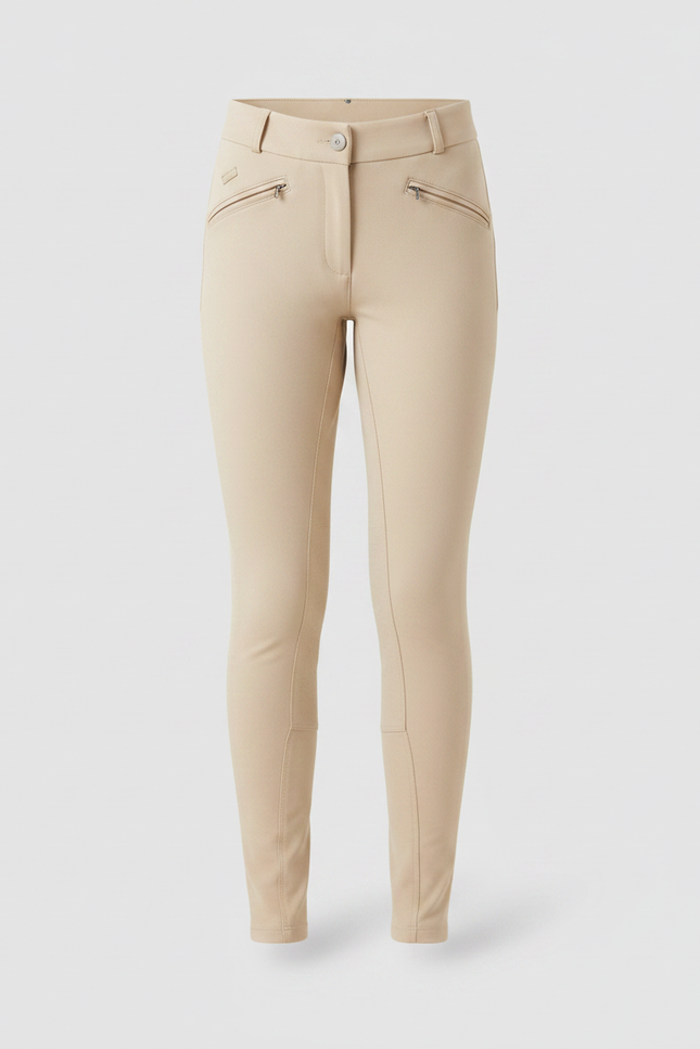 Pantalon Équitation Beige Enfant Confortable Ajusté Poches - Polyester - vue 3